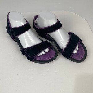 Dansko Womens black‎ purple leather strappy sandals shoes size 42 Casual Outdoor